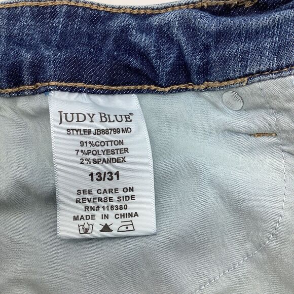 Judy Blue Womens Skinny Fit Raw Hem‎ Denim Jeans Blue Size 13/31 - Picture 9 of 9